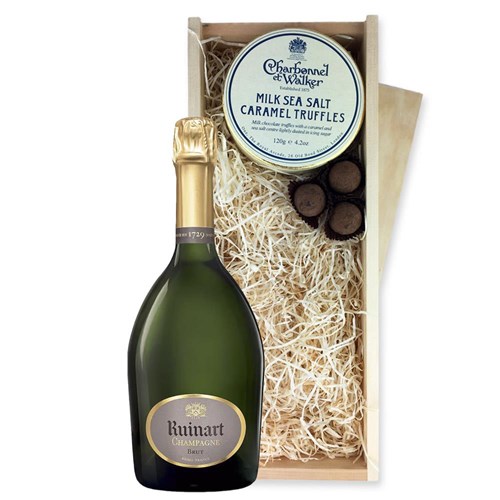 Ruinart Brut 75cl Champagne 75cl And Milk Sea Salt Charbonnel Chocolates Box